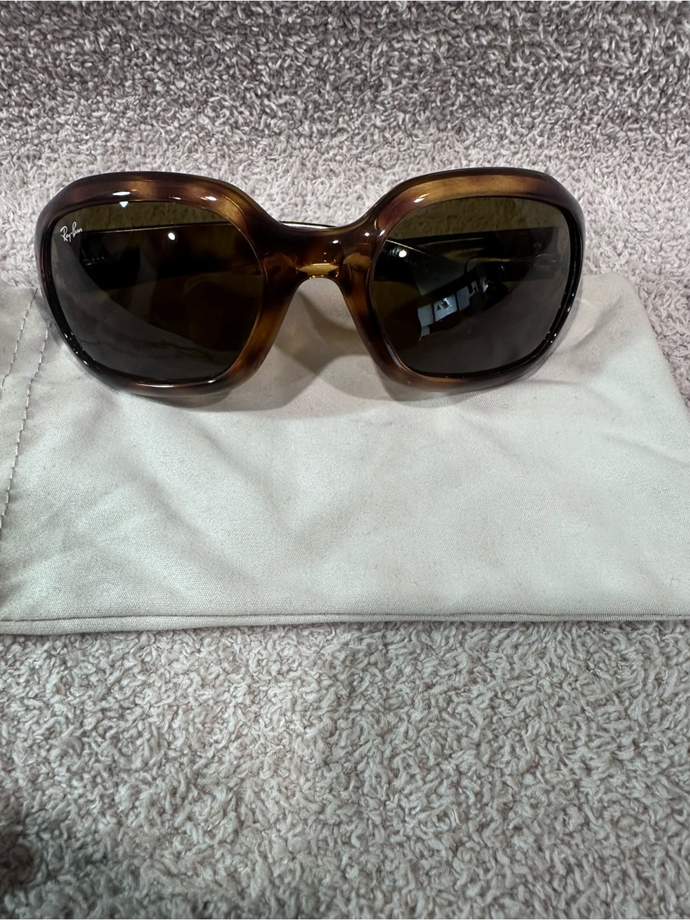 Ray-Ban Brown Tortoiseshell Oversized Sunglasses